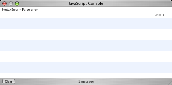 Safari Javascript Console